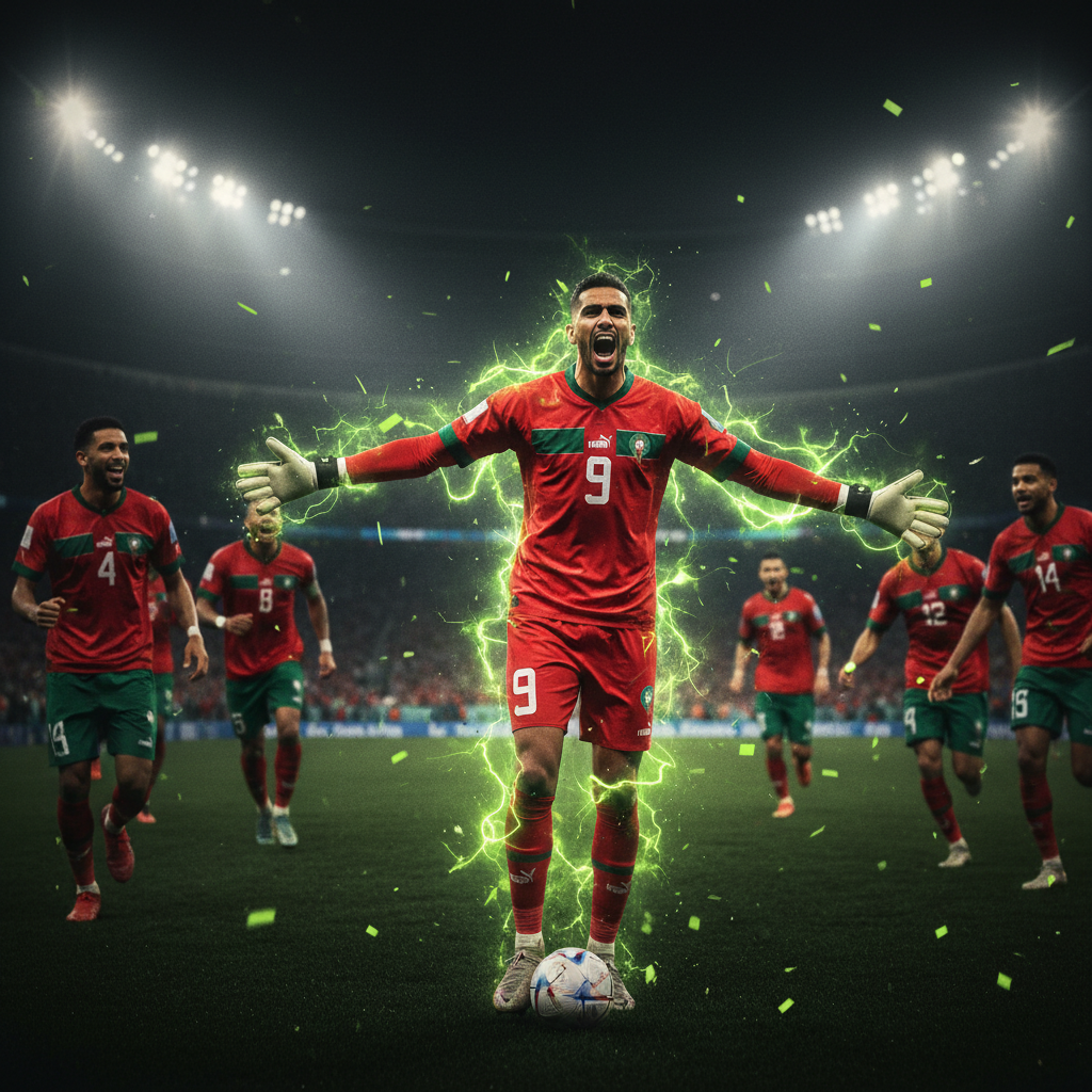 The Nigerian football team reacts with disappointment after losing the AFCON semifinal penalty shootout to Morocco.