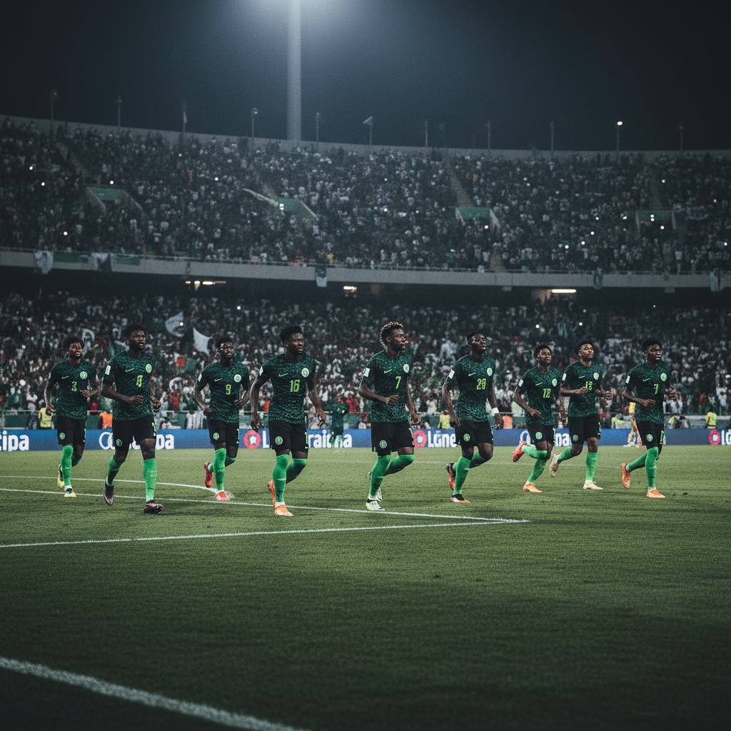 Akor Adams scores Nigeria's second goal against Algeria in the AFCON 2025 quarter-final.