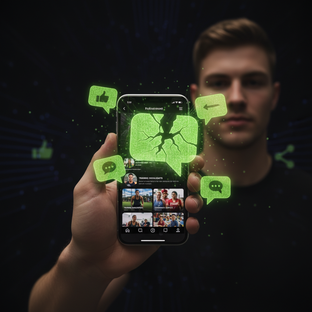 Abstract representation of online arguments with clashing lime green comment bubbles on a dark background.