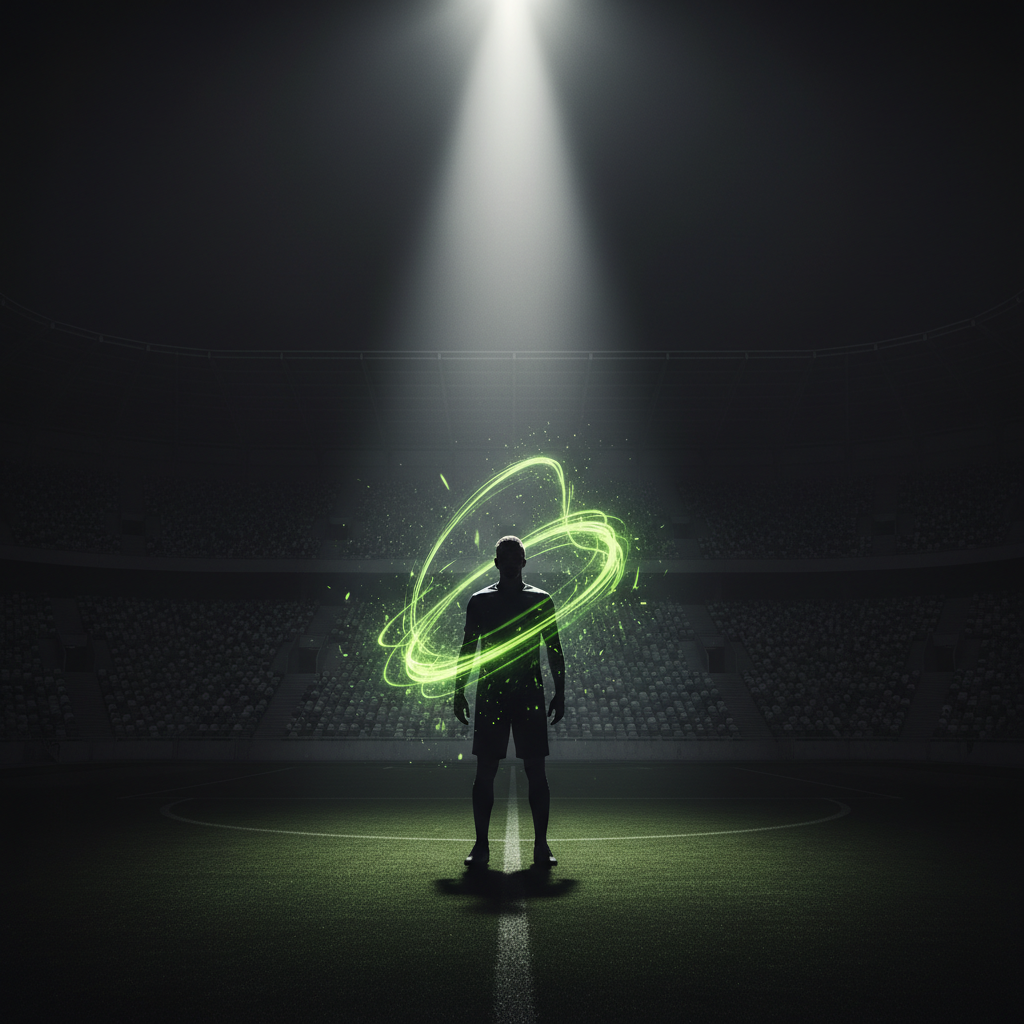 A sleek, dark microphone with a lime green accent, ready for a post-game player interview.