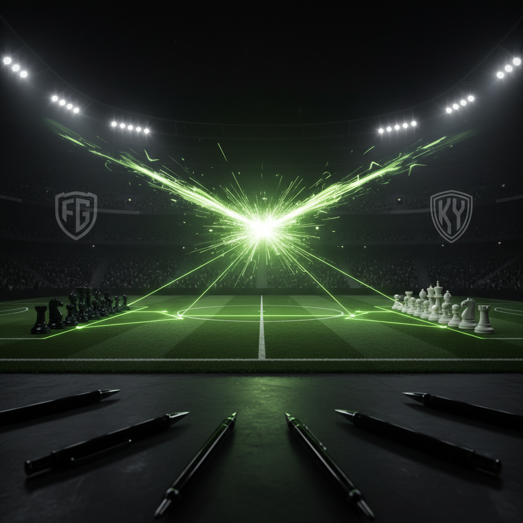 A minimalist dark graphic with abstract glowing lime green lines and subtle data visualizations, representing objective statistical analysis.