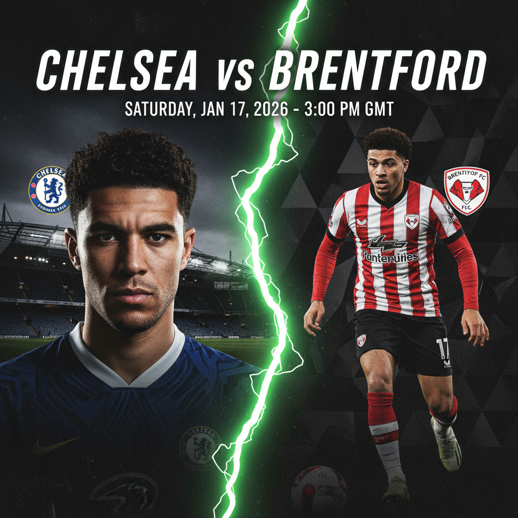 Player statistics for Moises Caicedo in a dark and lime green infographic ahead of the Chelsea vs Brentford match.