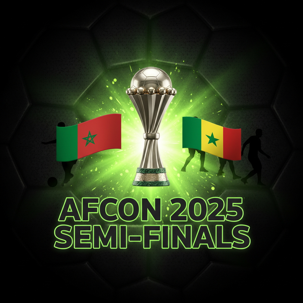 Moroccan players celebrate their goal against Cameroon in the AFCON 2025 quarter-finals.