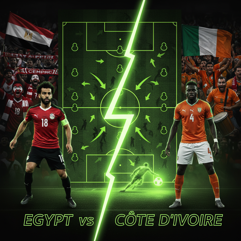 Tactical breakdown of Egypt vs Côte d'Ivoire formations.