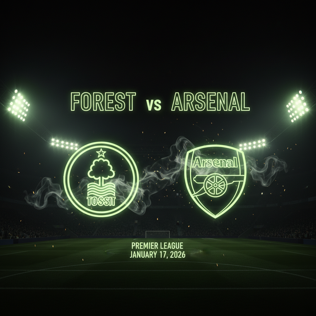 Arsenal's Bukayo Saka celebrates a goal in a Premier League match, with dark and lime green visual effects.