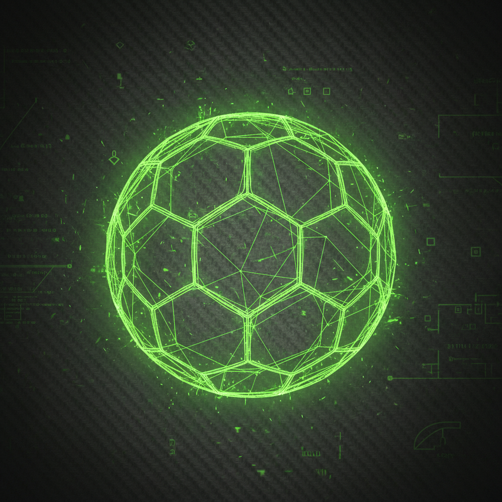 A smartphone and laptop displaying a modern football club website with a lime green and dark color theme