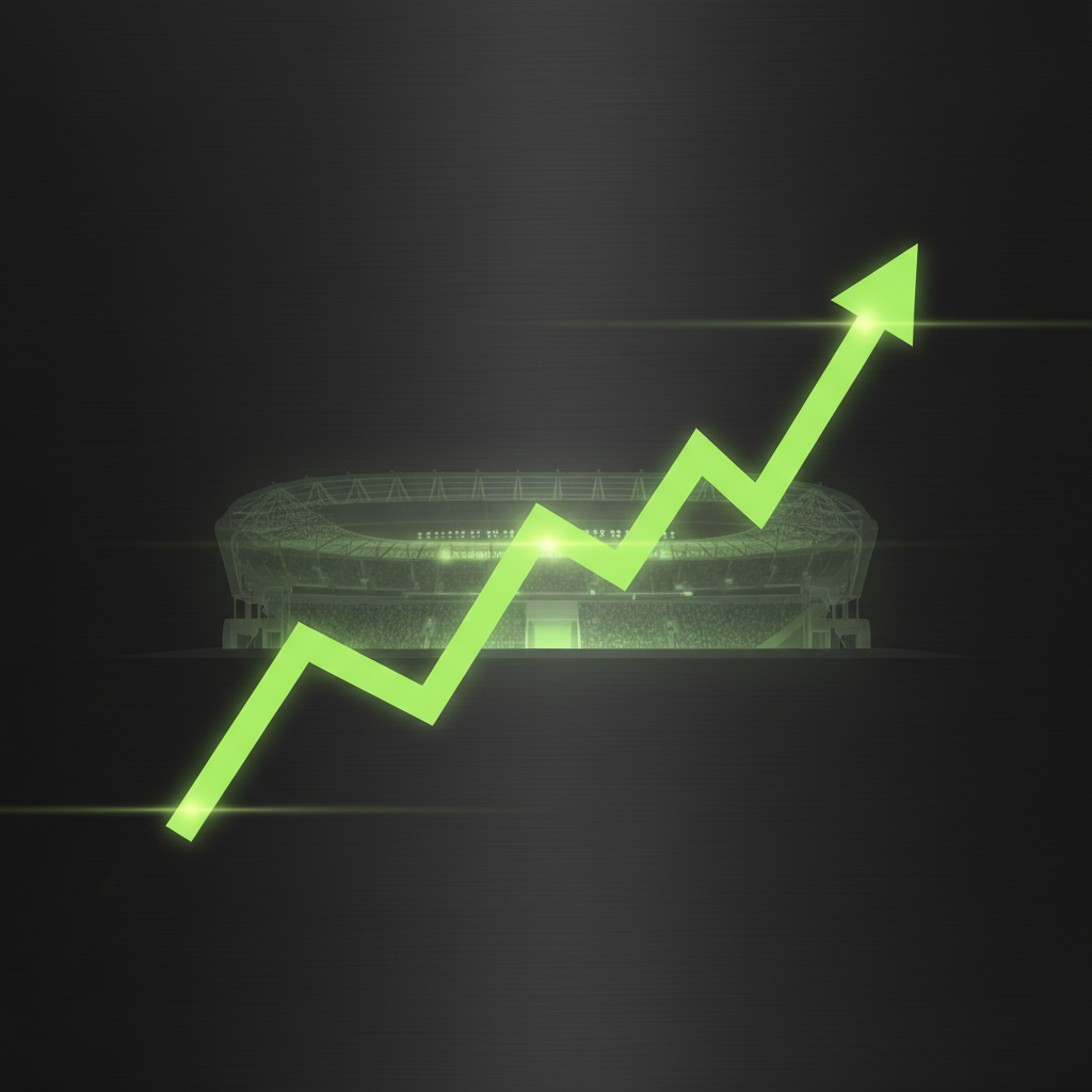 Lime green icons for Data & AI, Media Rights, and Infrastructure symbolizing B2B investment opportunities in sports.