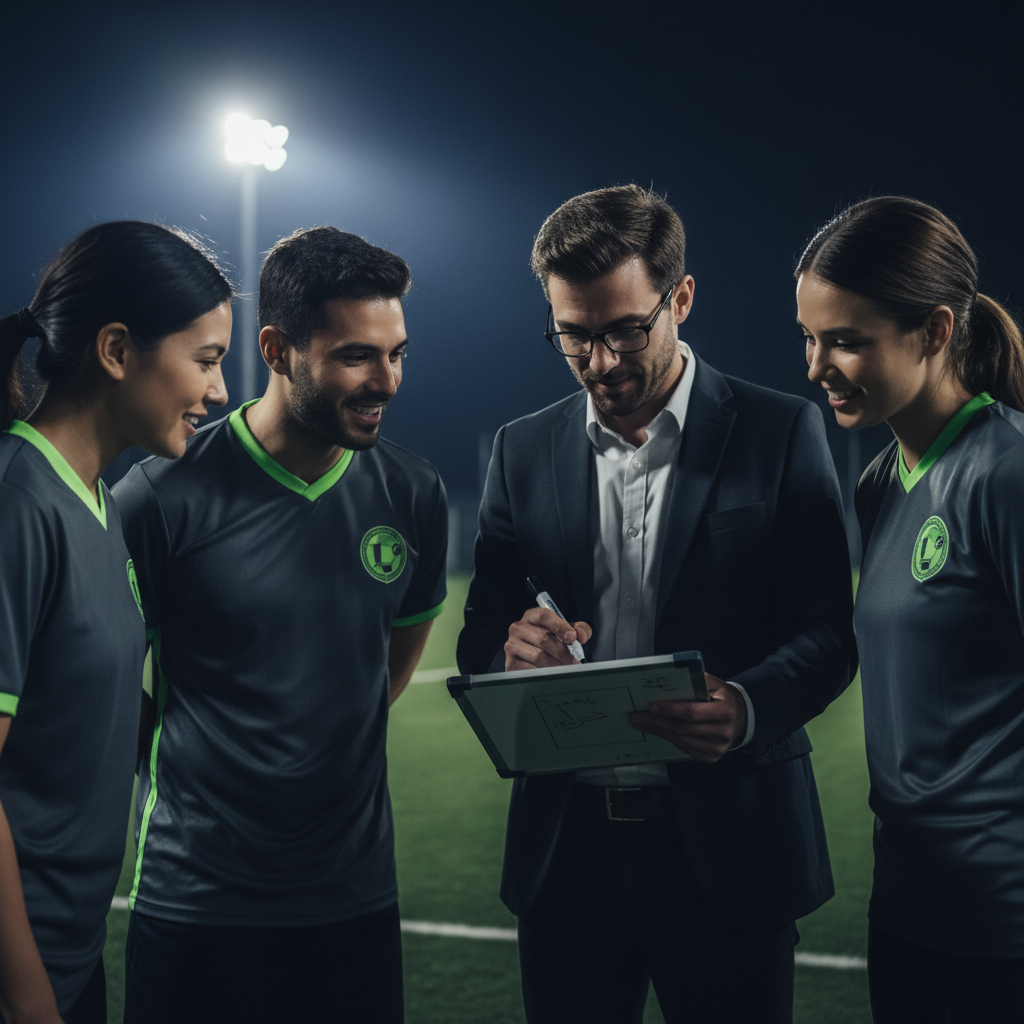 Employee smiling during a media-heavy corporate tournament