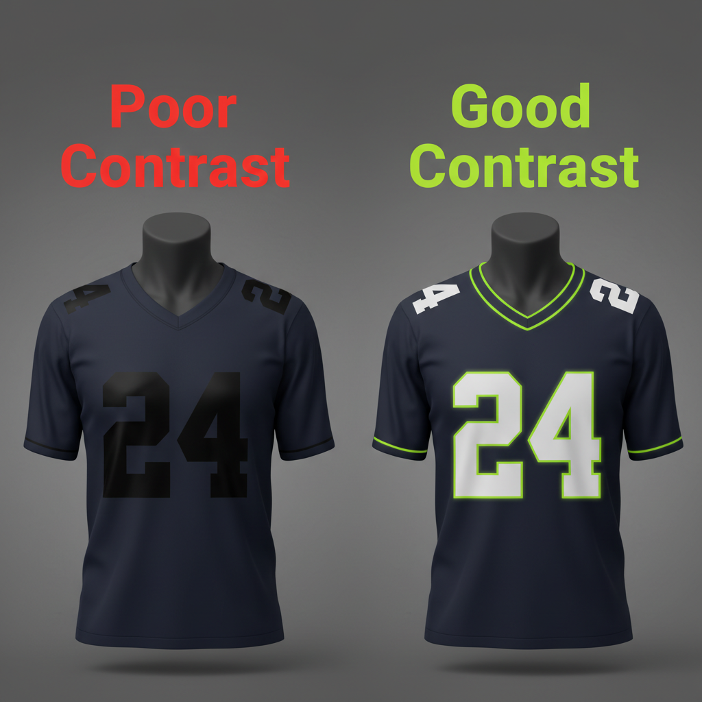 Examples of a sports team logo on a jersey, a cap, and a social media profile, showing brand adaptability.