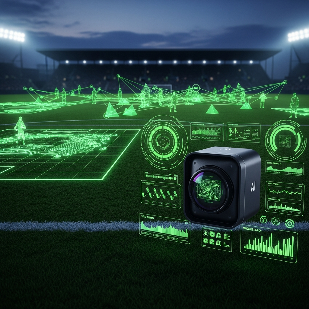 High-tech futuristic representation of player movement with lime green tactical lines