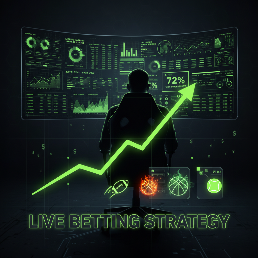 A dark-themed pie chart with a small lime green slice illustrating the concept of strategic bankroll management in betting.