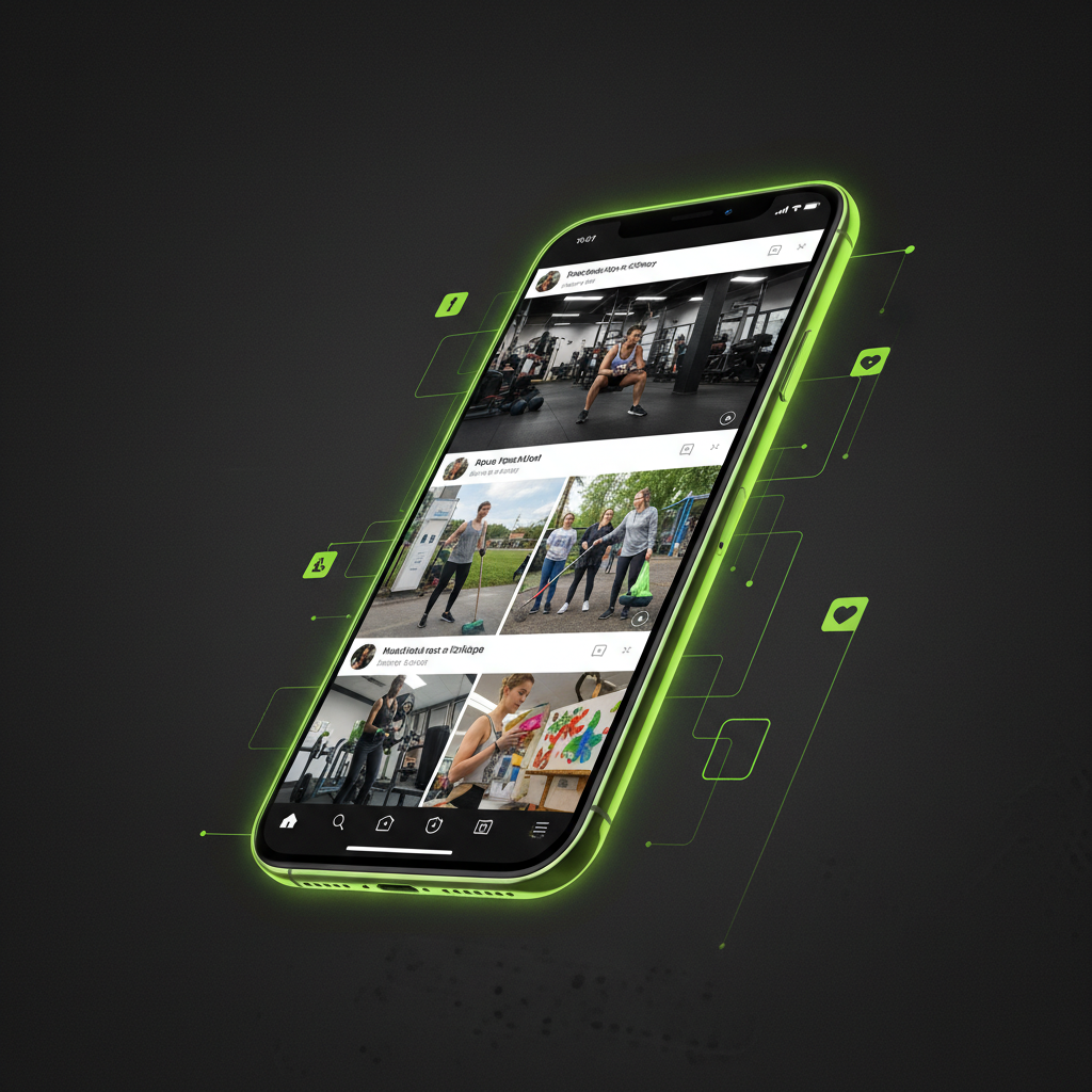 Silhouette of an athlete head symbolizing mental health with calm, glowing lime green lines.