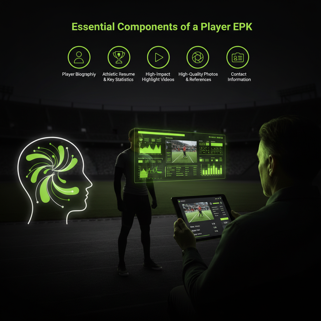 Scout analyzing player statistics on a tablet