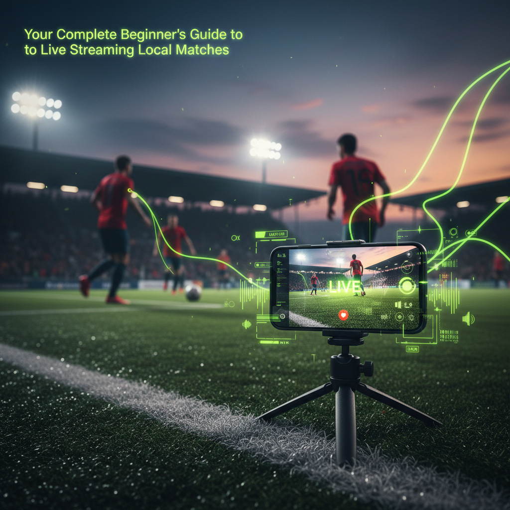 A simple external microphone setup for a beginner's live stream of a local match.