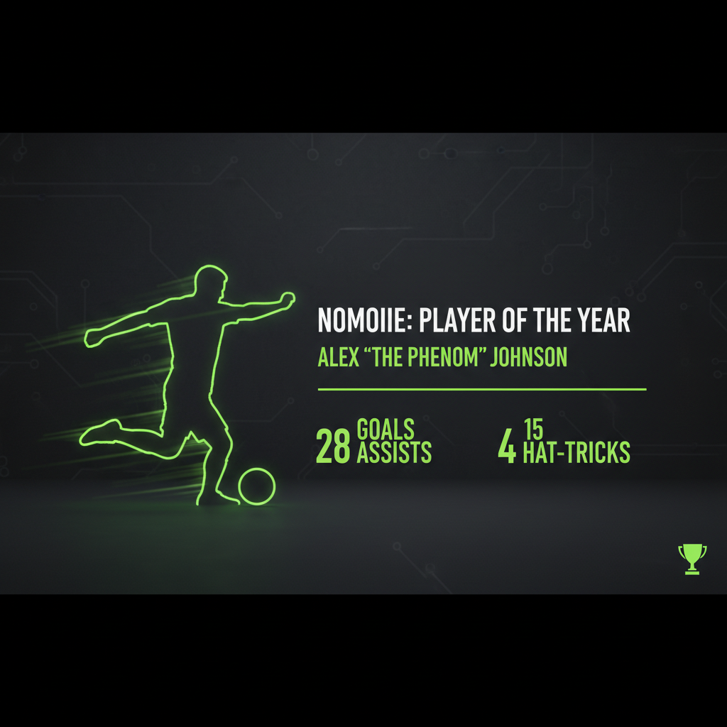 Graphic for a pre-recorded nominee video package for a virtual sports awards show
