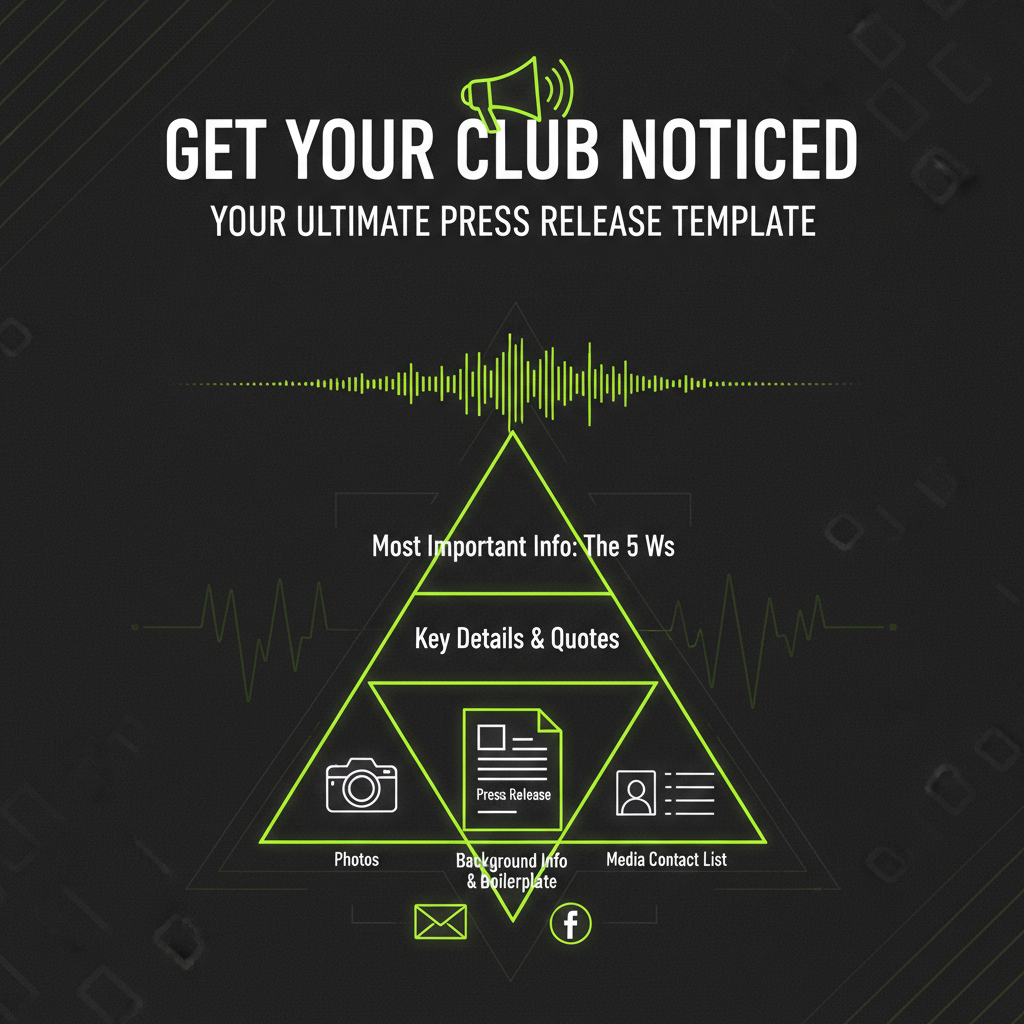 An illustration of a PR toolkit including a press release, photos, and a media contact list.