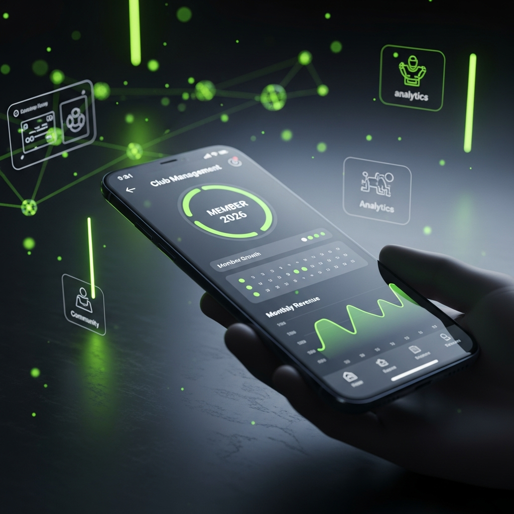 Club management application dashboard preview