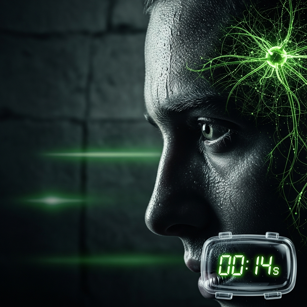 High-performance athlete with neural network overlay