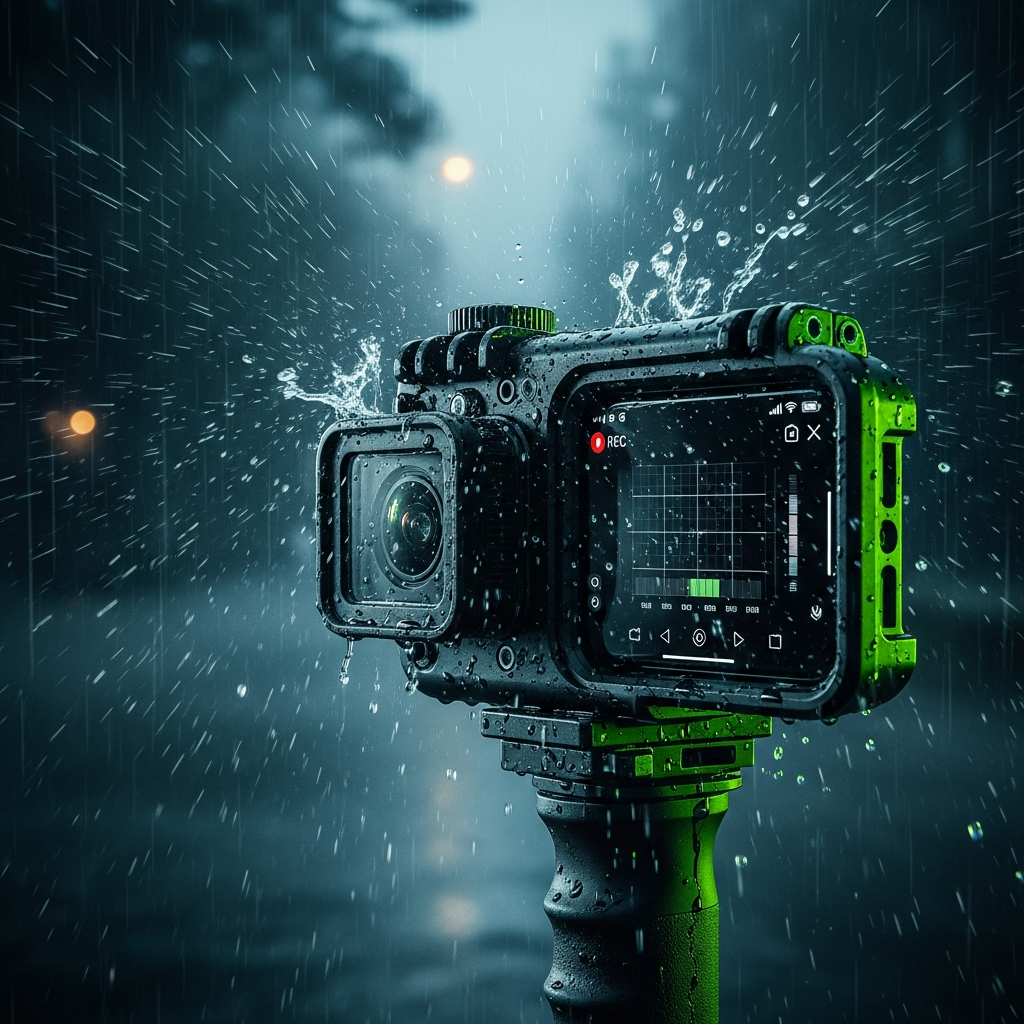Professional smartphone waterproof housing in rain