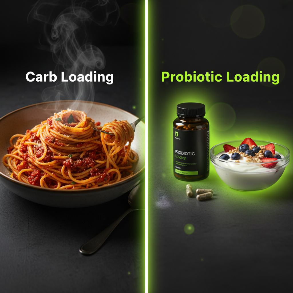 A graphic showing the connection between the brain and the gut, known as the gut-brain axis, in a lime green and dark color scheme.