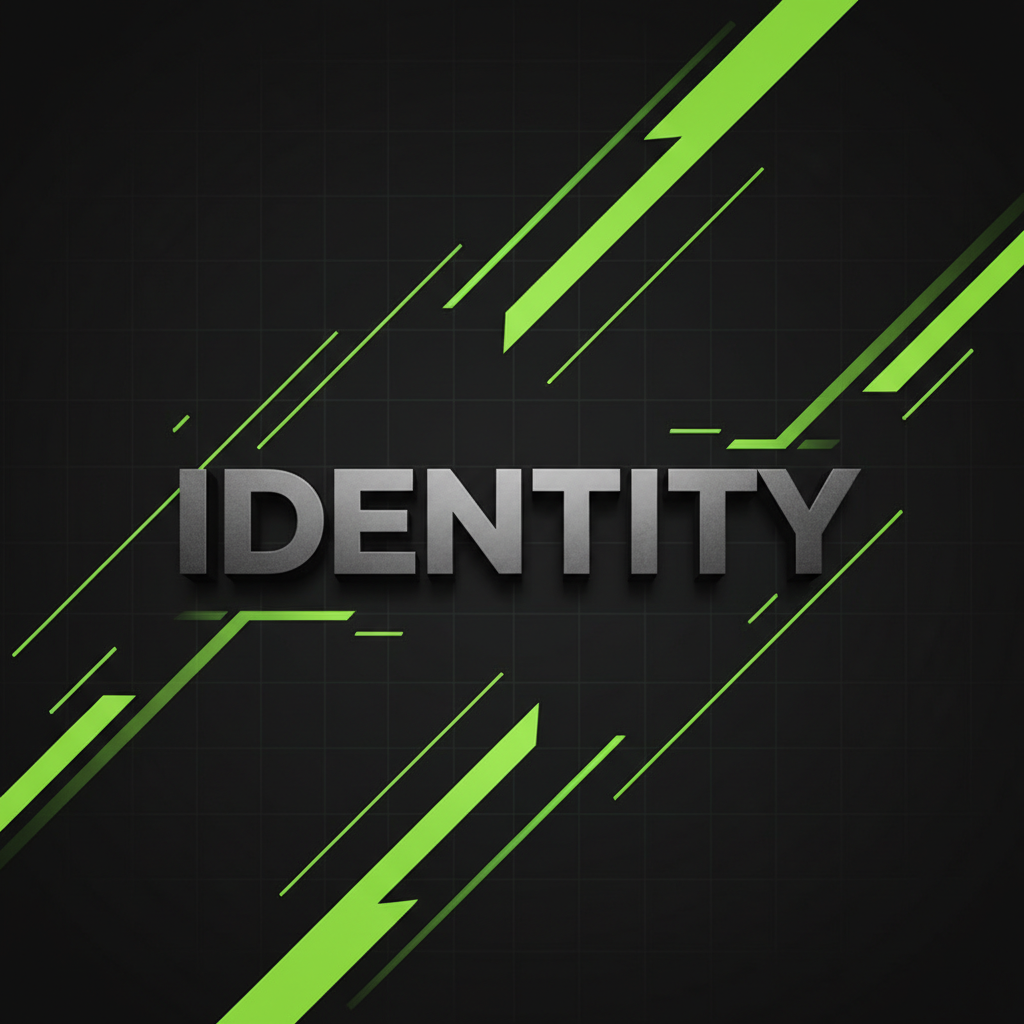 A designer choosing between color palettes with lime green and dark gray tones for a team's visual identity.