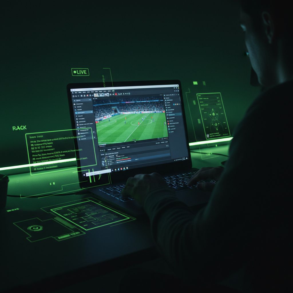 Alternative angle of the broadcasting setup