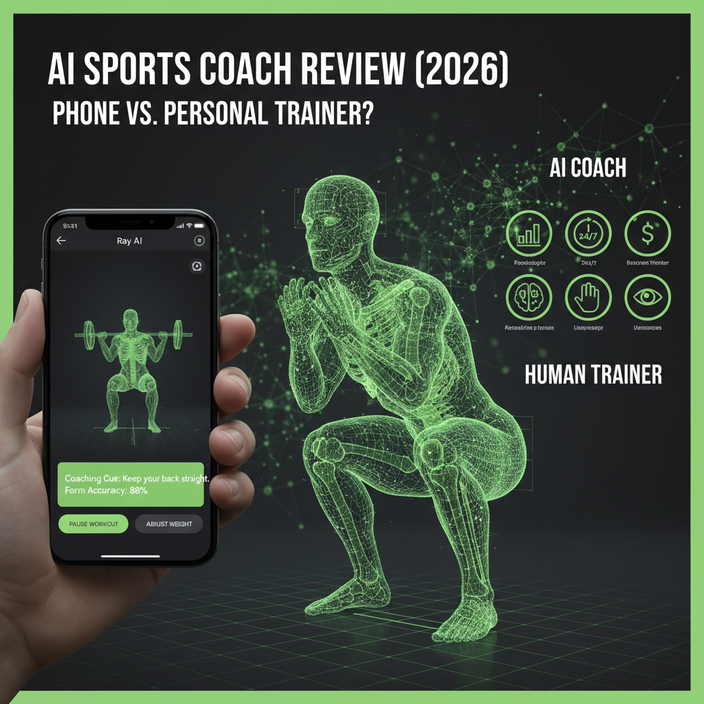 Infographic comparing the benefits of an AI Coach versus a Human Personal Trainer.