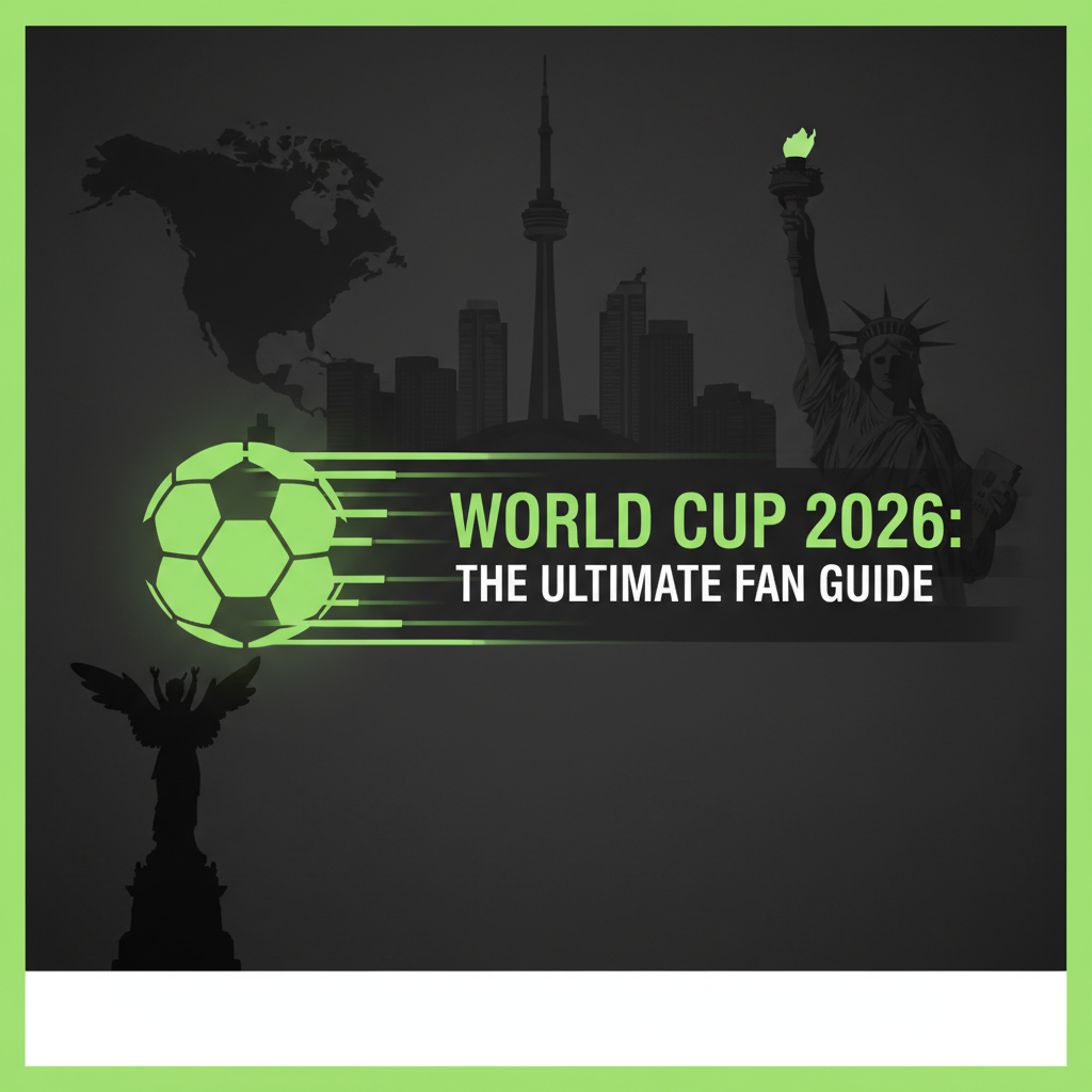 Infographic comparing outdoor vs. climate-controlled stadiums for the 2026 World Cup, using lime green and dark tones.