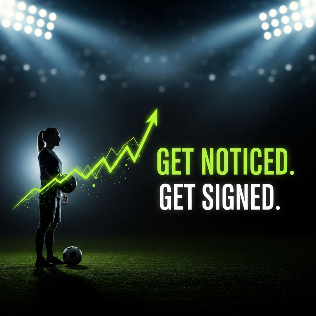 Get Noticed Get Signed Athlete Silhouette with Growth Graph