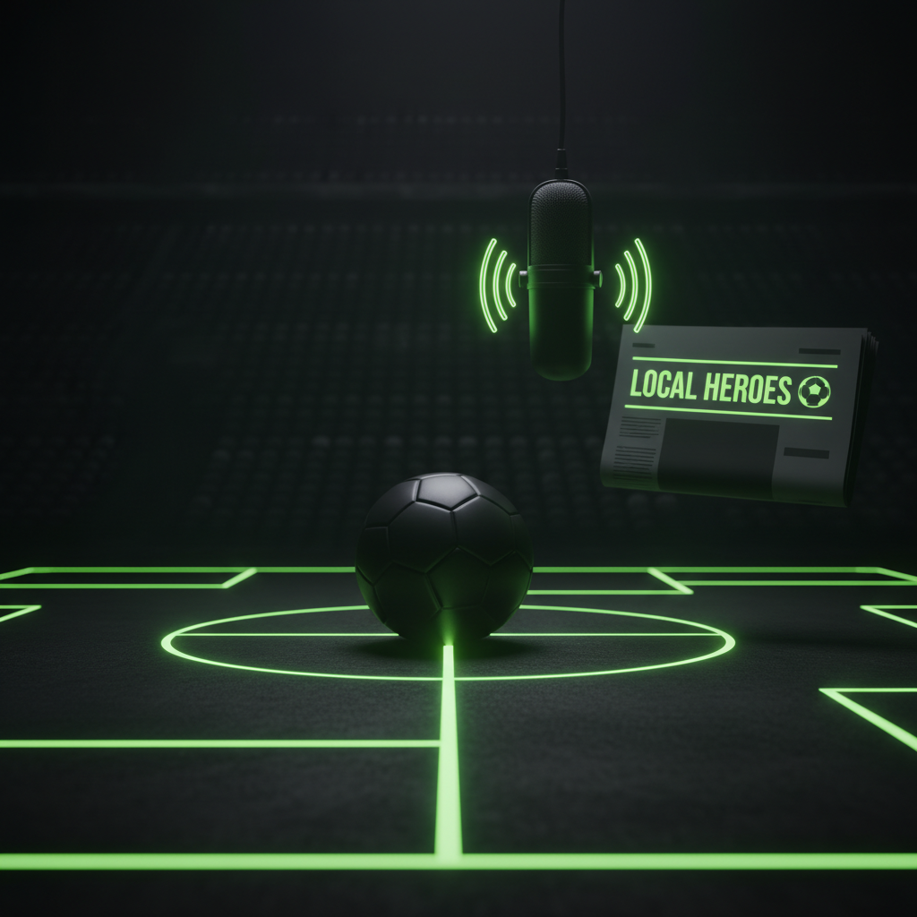 A glowing lime green tactical diagram on a dark football pitch, symbolizing a deep-dive story for niche football media.