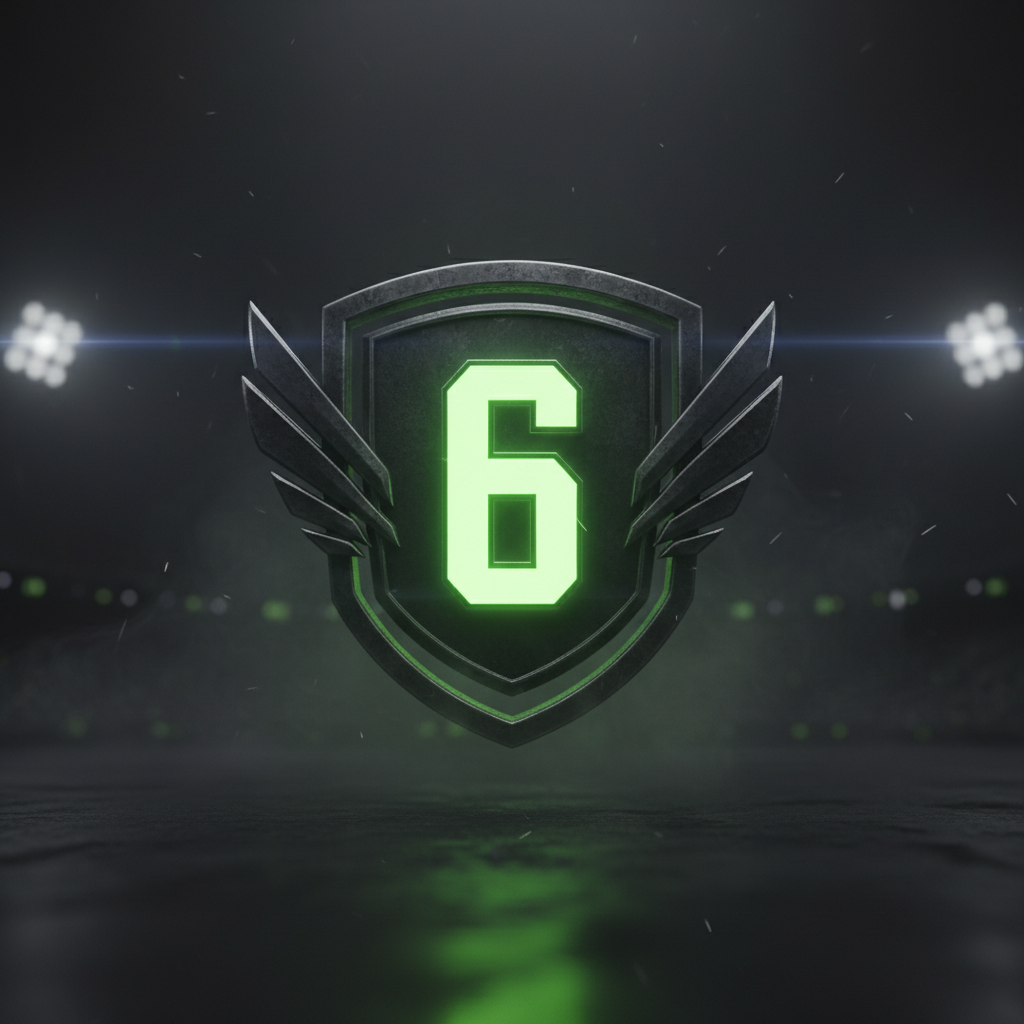 A graphic showing the Premier League table with the sixth-place position highlighted in lime green for Champions League qualification.