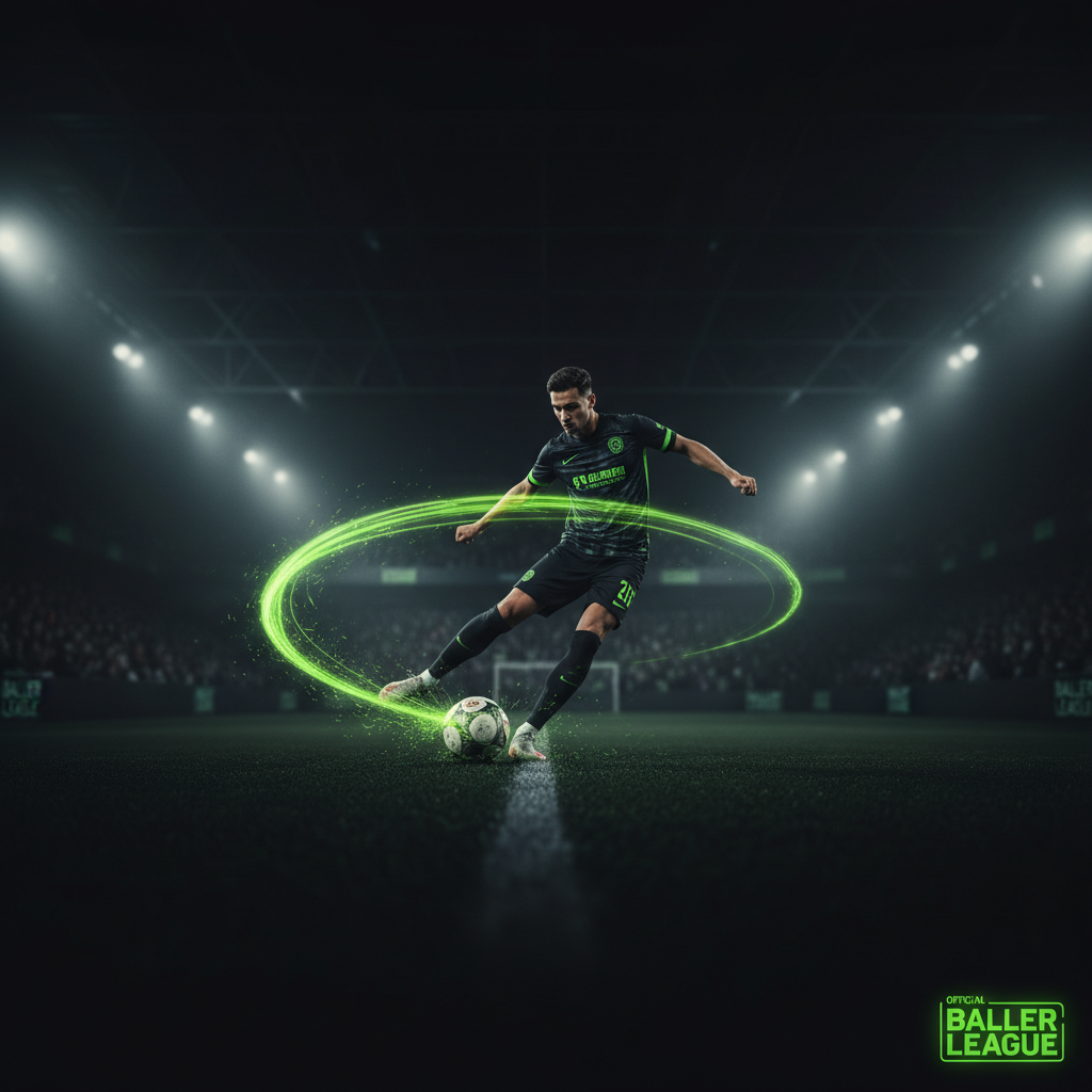 The new Baller League Arena in Miami's Tropical Park at night, illuminated with a dark and lime green color scheme.