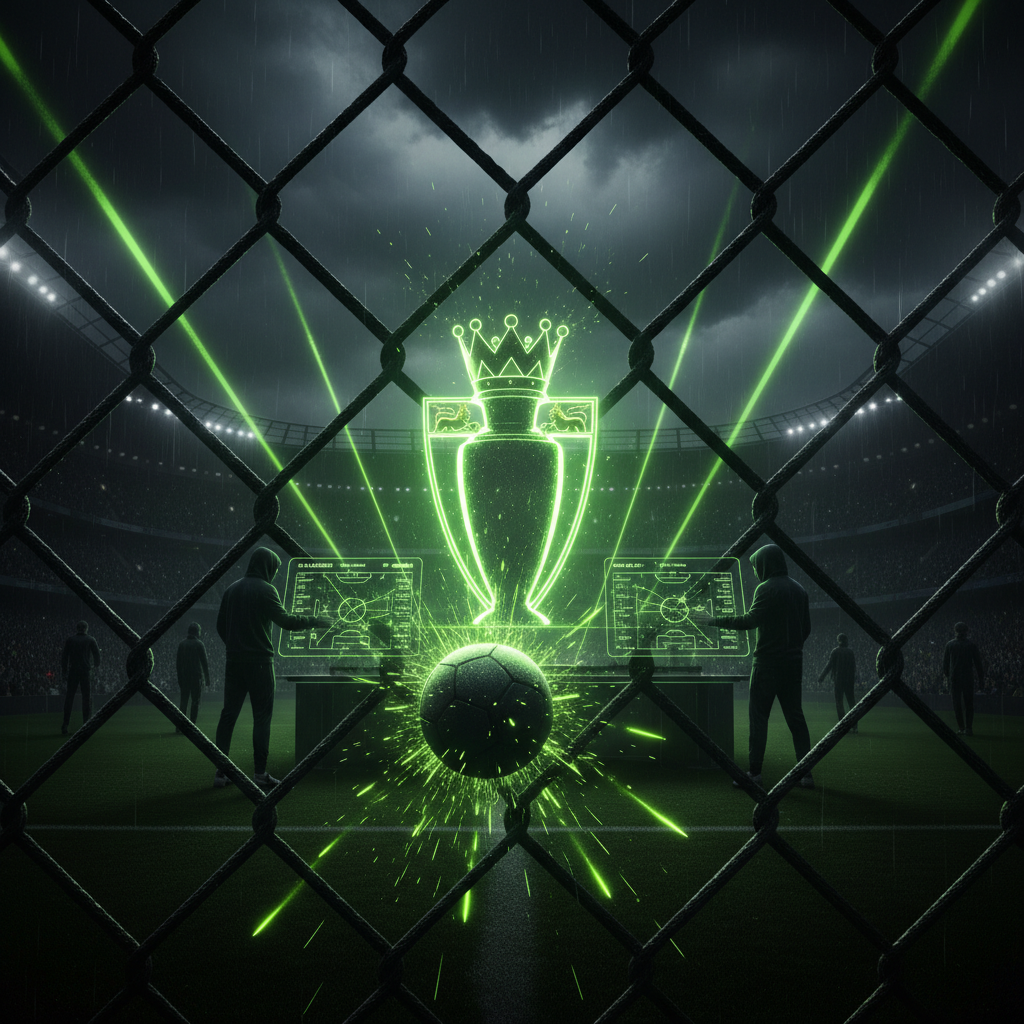 Digital football tactical board featuring lime green icons and a dark-toned interface