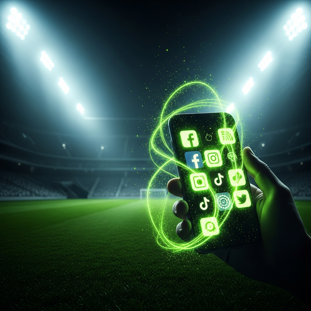 Professional sports club social media growth visualization