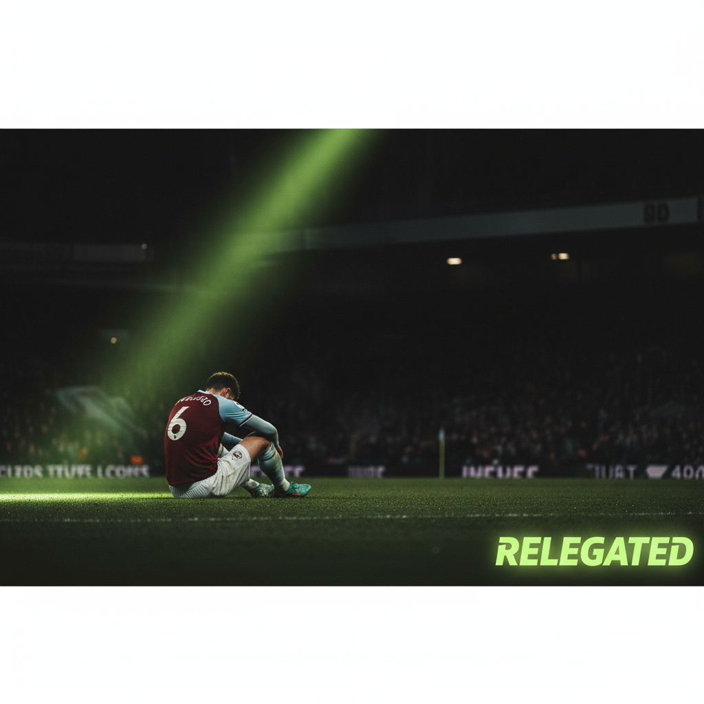 Erling Haaland celebrates his decisive goal against Burnley in a dark-toned image with lime green accents.