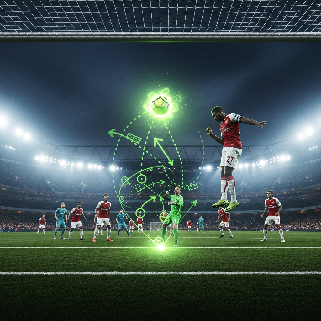 Tactical night stadium corner kick