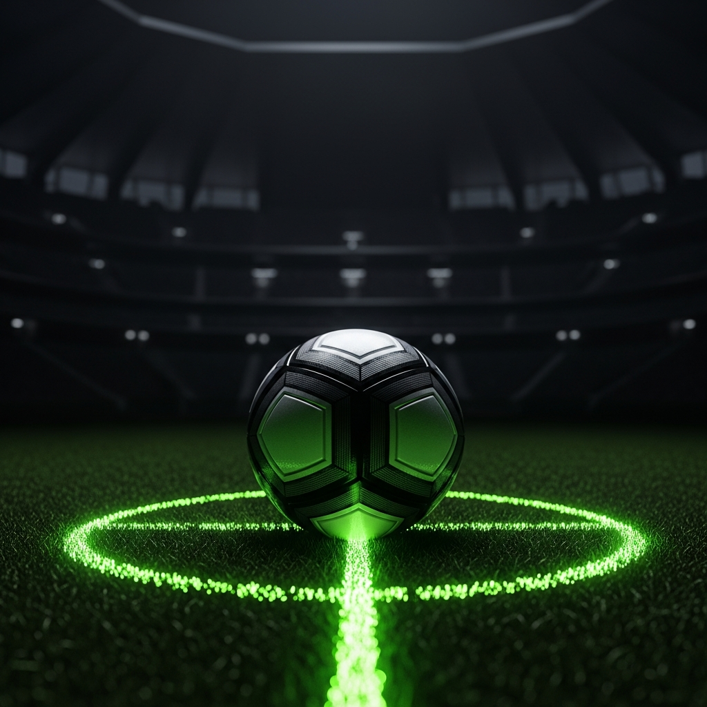 Cinematic football on a neon pitch