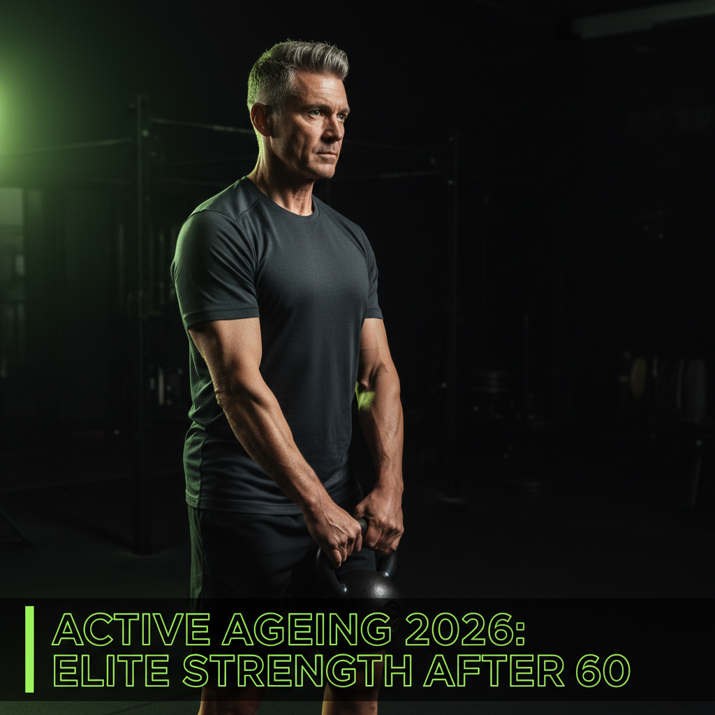 Silhouette of an athlete over 60 doing a unilateral exercise