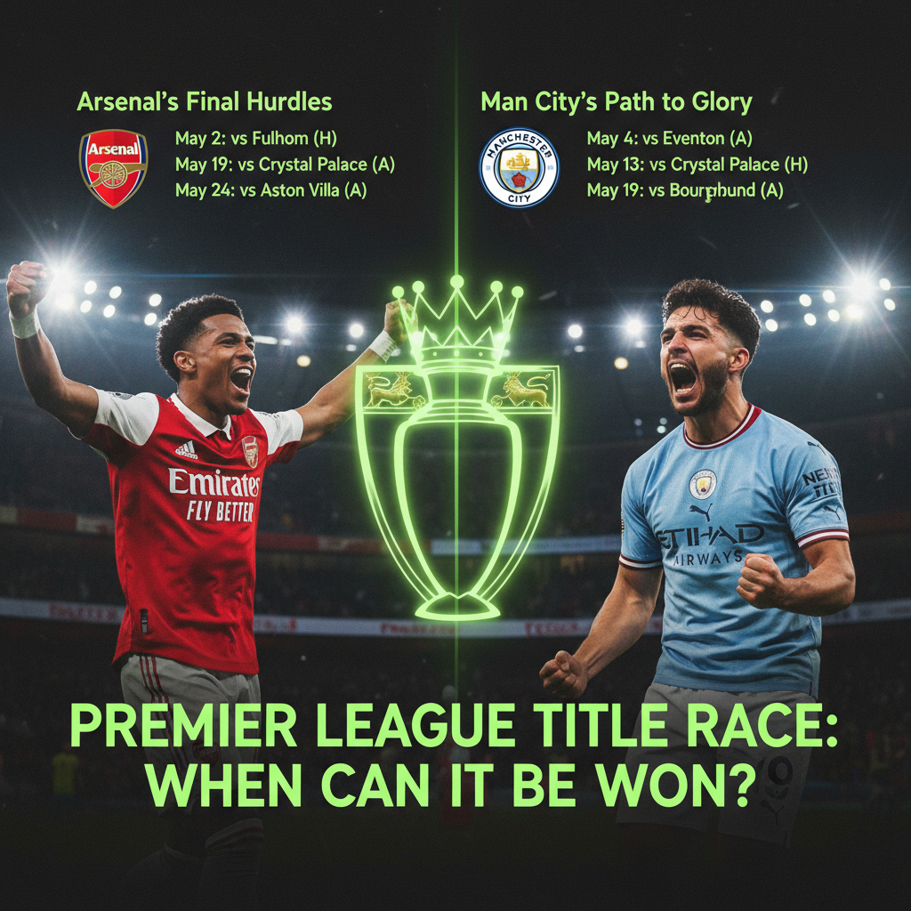 Manchester City's crucial upcoming fixtures in the Premier League title chase.